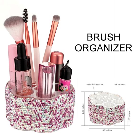 NWT Sparkling Crystal Rhinestone Bling Pink Stocking Stuffers Makeup Bru… - Picture 17 of 17